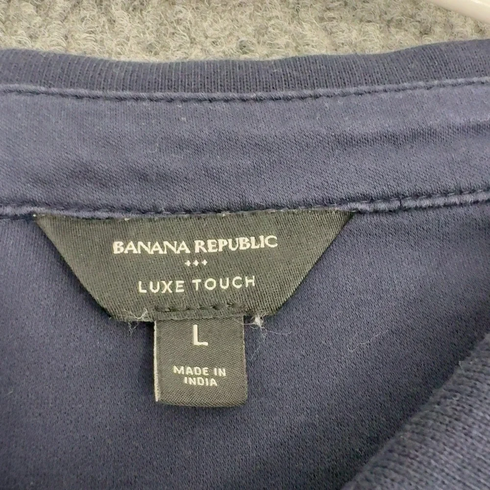 Banana Republic Polo Shirt Mens L Blue Cotton Luxe Touch Long Sleeve Classic